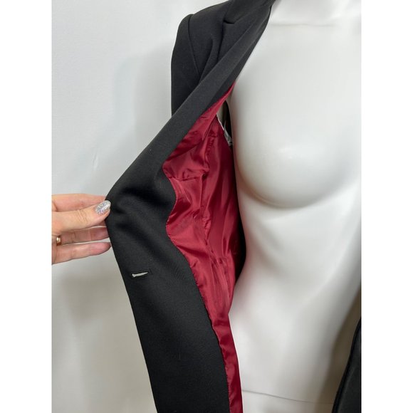 Suzy Shier Women’s Blazer Black M Vintage Shoulder Pads Button Princess Seams - Picture 9 of 16